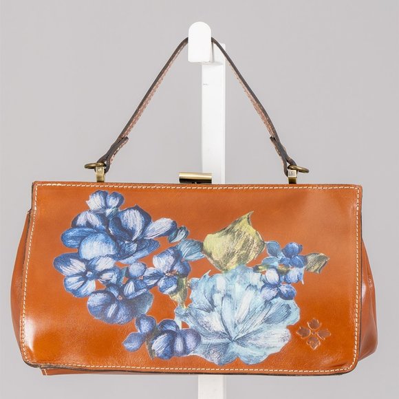 🎁 Patricia Nash Ardella Leather Metal Frame Satchel - Picture 1 of 7